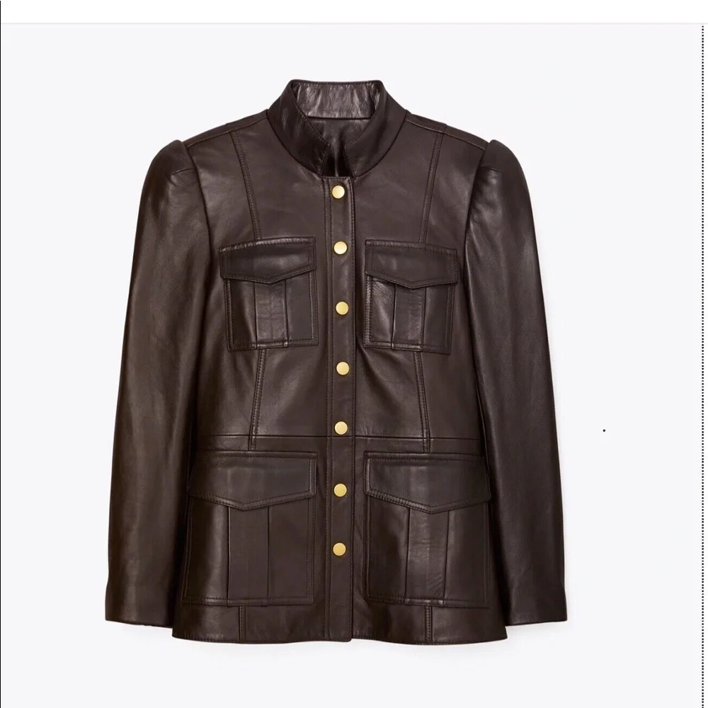 NWT $1298 Tory Burch Sargent Pepper Lamb Leather Jacket